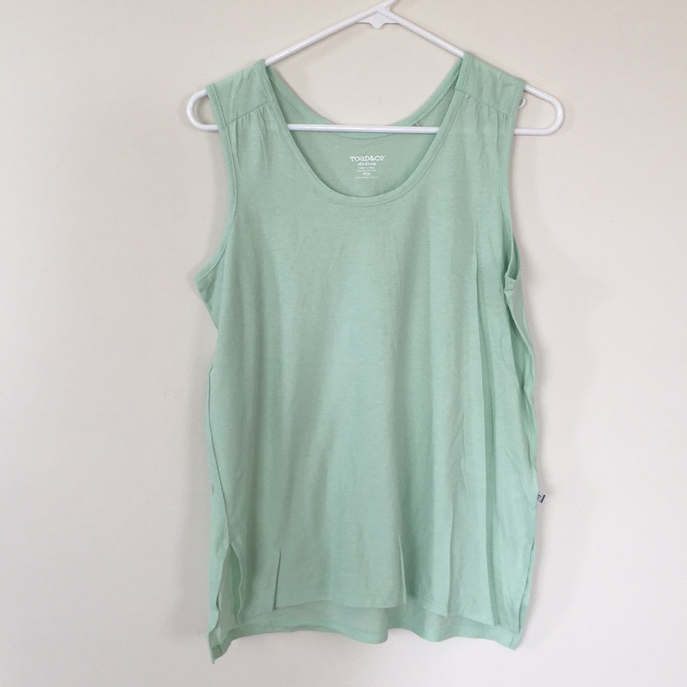 Toad & Co mint sleeveless shirt